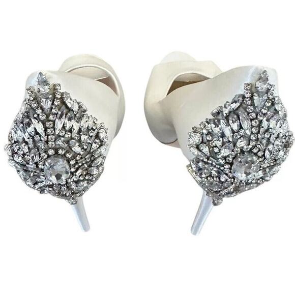 BADGLEY MISCHKA Kiara Embellished Peep-toe Pump size 8 - Picture 11 of 13